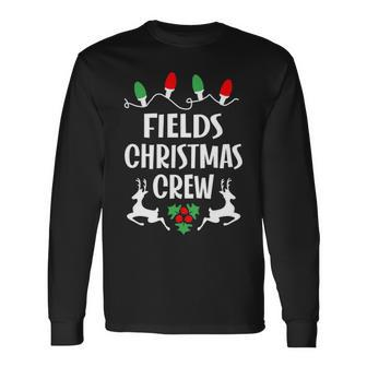 Fields Name Christmas Crew Fields Long Sleeve T-Shirt - Seseable