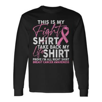 This Is My Fight Breast Cancer Fighter Pink Boxing Glove Long Sleeve T-Shirt T-Shirt | Mazezy