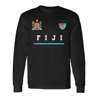 Fiji SportSoccer Jersey Flag Football Suva Long Sleeve T-Shirt T-Shirt | Mazezy