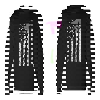 Firefighter American Flag Lgbt-Q Gender-Queer Pride Fireman Long Sleeve T-Shirt T-Shirt | Mazezy