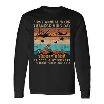 First Annual Thanksgiving Day Turkey Drop 22 November Retro Long Sleeve T-Shirt | Mazezy