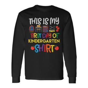 My First Day Of Kindergarten Back To Boys Girls Long Sleeve T-Shirt - Monsterry DE