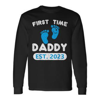 First Time Daddy Est 2023 Fathers Day Grandparents Son Long Sleeve T-Shirt | Mazezy DE