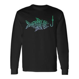 Fishing Icon For Fisherman Fish Hook Boys Fishing Long Sleeve T-Shirt - Seseable