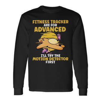 Fitness Tracker Are For Advanced Work Out Sloth Long Sleeve T-Shirt - Monsterry AU