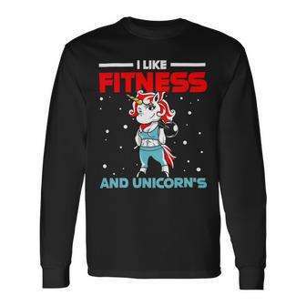 Fitness Unicorn Bodybuilding Sport Lift Weighlifter Gym 1 Long Sleeve T-Shirt - Monsterry CA
