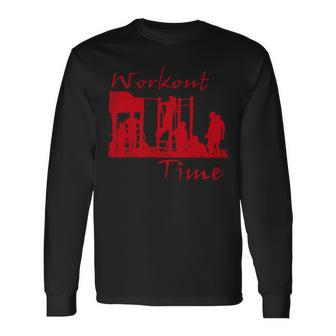 Fitness Workout Time Long Sleeve T-Shirt - Monsterry UK