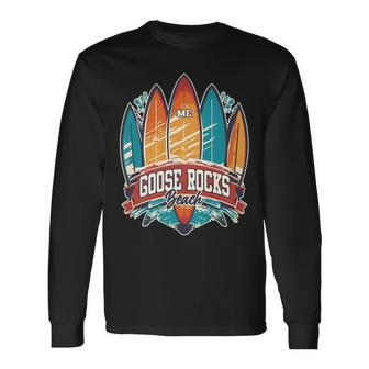 Five Vintage Surfboards Goose Rocks Beach Me Long Sleeve T-Shirt T-Shirt | Mazezy CA