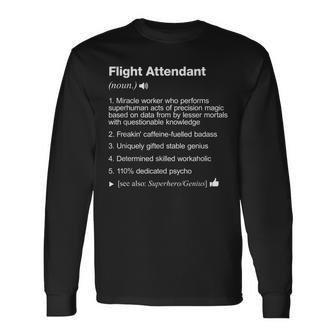 Flight Attendant Job Definition Meaning Long Sleeve T-Shirt | Mazezy