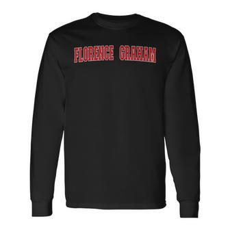 Florence-Graham California Souvenir Trip College Style Red Long Sleeve T-Shirt | Mazezy