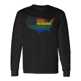 Florida Fort Lauderdale Love Wins Equality Lgbtq Pride Long Sleeve T-Shirt T-Shirt | Mazezy UK