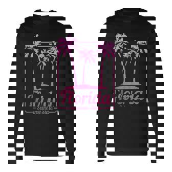 Florida Vintage Retro Fl Pride Palm Trees Beach Long Sleeve T-Shirt T-Shirt | Mazezy