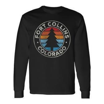 Fort Collins Colorado Co Vintage Graphic Retro 70S Long Sleeve T-Shirt | Mazezy