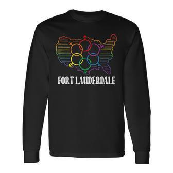 Fort Lauderdale Pride Month Pride Flag Lgbt Community Long Sleeve T-Shirt | Mazezy