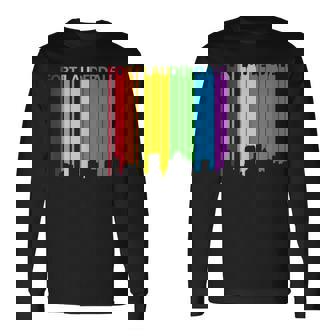 Fort Lauderdale Skyline Lgbt Pride Long Sleeve T-Shirt | Mazezy