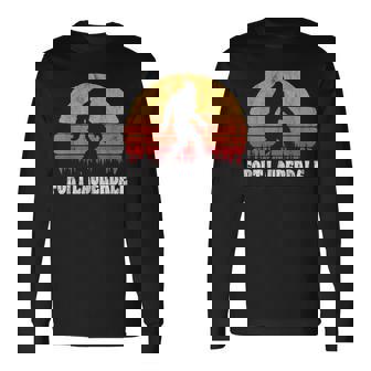 Fort Lauderdale Vintage Eighties Bigoot Retro Sunset Long Sleeve T-Shirt | Mazezy