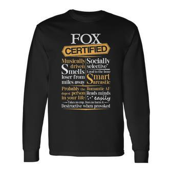 Fox Name Certified Fox Long Sleeve T-Shirt - Seseable