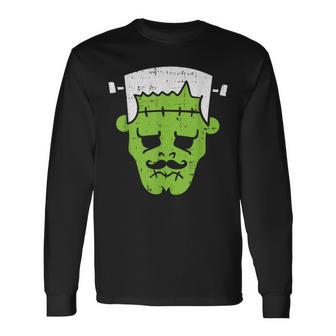 Frankenstein Lazy Halloween Costume Horror Movie Monster Halloween Costume Long Sleeve T-Shirt | Mazezy