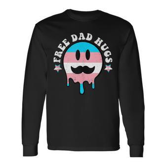 Free Dad Hugs Smile Face Trans Daddy Lgbt Fathers Day Long Sleeve T-Shirt T-Shirt | Mazezy DE