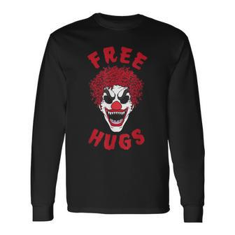 Free Hugs Scary Horror Clown Halloween Halloween Long Sleeve T-Shirt | Mazezy
