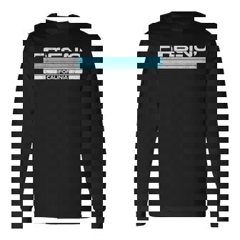 Fresno California Blue Sunset Vintage Long Sleeve T-Shirt | Mazezy