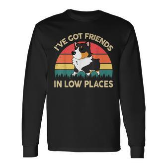 Got Friends Low Place Tricolor Corgi- Lover Long Sleeve T-Shirt T-Shirt | Mazezy