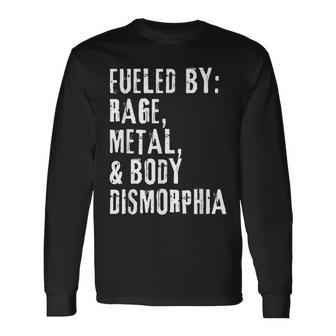 Fueled By Rage Metal & Body Dysmorphia Apparel Long Sleeve T-Shirt - Monsterry CA