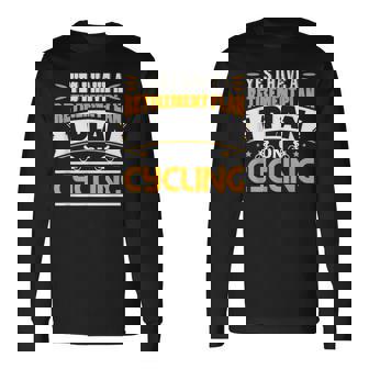 Fun Bike Cyclist Rider Cycle Pensioner Retire Plan Long Sleeve T-Shirt | Mazezy