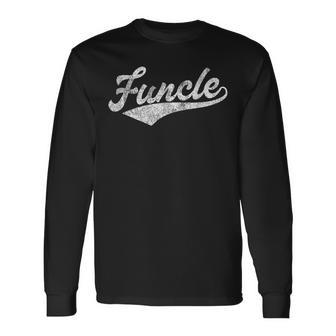 Funcle Uncle Fathers Day Baseball Style Vintage Long Sleeve T-Shirt T-Shirt | Mazezy