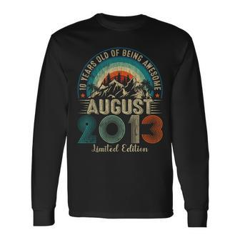 10 Year Old August 2013 Vintage 10Th Birthday Boy Long Sleeve - Monsterry UK