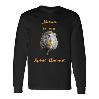 Cajun Louisiana Nutria Rat Spirit Animal Long Sleeve T-Shirt | Mazezy