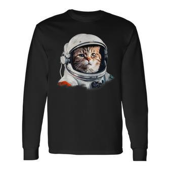 Cat Astronaut Costume Space Cats Owner Long Sleeve T-Shirt | Mazezy