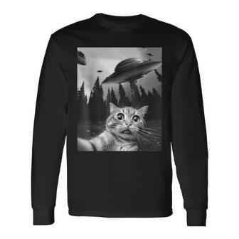 Cat Selfie With Ufos Long Sleeve - Monsterry UK