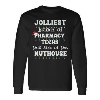 Christmas Matching Group Work Pharmacy Technician Long Sleeve T-Shirt | Mazezy