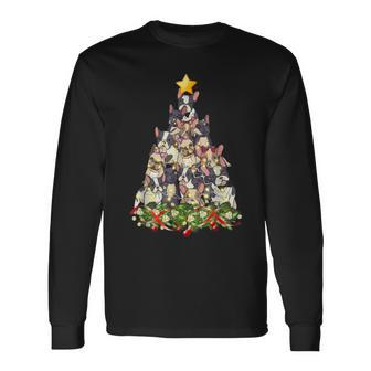 Christmas Tree French Bulldog Ugly Christmas Sweaters Long Sleeve T-Shirt - Monsterry CA