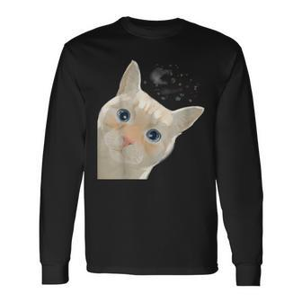 Colorpoint Shorthair Curious Flame Point Siamese Cat Long Sleeve T-Shirt | Mazezy