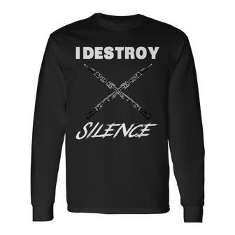 Cor Anglais I Destroy Silence New Year Long Sleeve T-Shirt | Mazezy