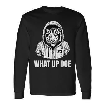 Detroit Slang What Up Doe 313 Long Sleeve - Monsterry AU