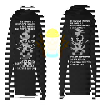 Electrician For Electrical Engineer Electricity Long Sleeve T-Shirt | Mazezy