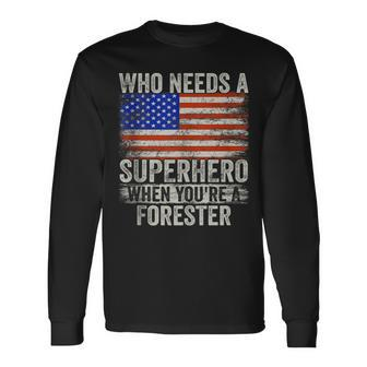 Forester Superhero Vintage For Dad Long Sleeve T-Shirt | Mazezy
