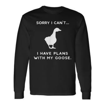 Goose Outfit Geese Poultry Farm Xmas Party Christmas Long Sleeve T-Shirt - Seseable