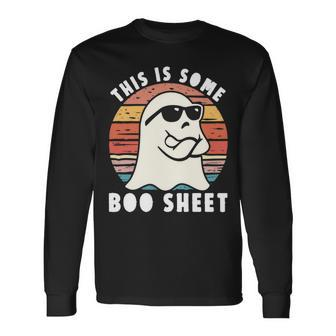 Halloween Boo Ghost This Is Some Boo Sheet Costume Long Sleeve T-Shirt | Mazezy