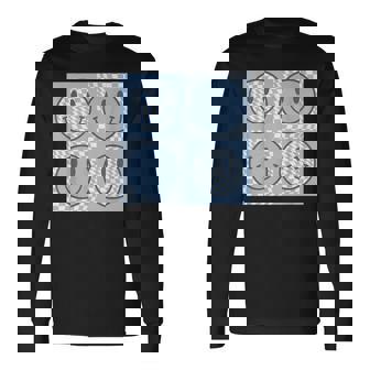 Happy Face Checkered Pattern Smile Face Meme Trendy Long Sleeve - Monsterry