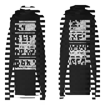 Hip Hop Eat Sleep Hip Hop Long Sleeve T-Shirt | Mazezy