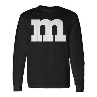 Letter M Chocolate Candy Halloween Team Groups Costume Long Sleeve - Seseable