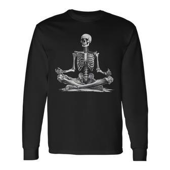 Meditation Yoga Skeleton Halloween Long Sleeve - Monsterry DE