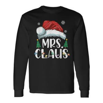 Mrs Claus Santa Christmas Matching Couple Pajama Long Sleeve T-Shirt - Seseable