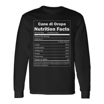Nutrition Facts Pet Dog Cane Di Oropa Long Sleeve T-Shirt | Mazezy