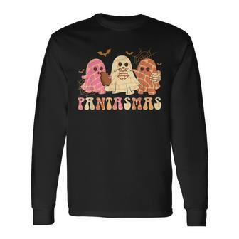 Pantasmas Boo Mexican Spooky Conchas Ghost Halloween Long Sleeve T-Shirt - Thegiftio UK