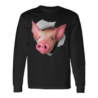 Pig Pig Lover Farm Animal Farming Livestock Pig Long Sleeve T-Shirt - Monsterry DE